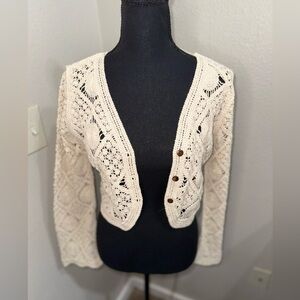 Rebellion croquette cottage core cropped cardigan- Size Medium